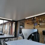 Véranda toiture plate éclairage LED